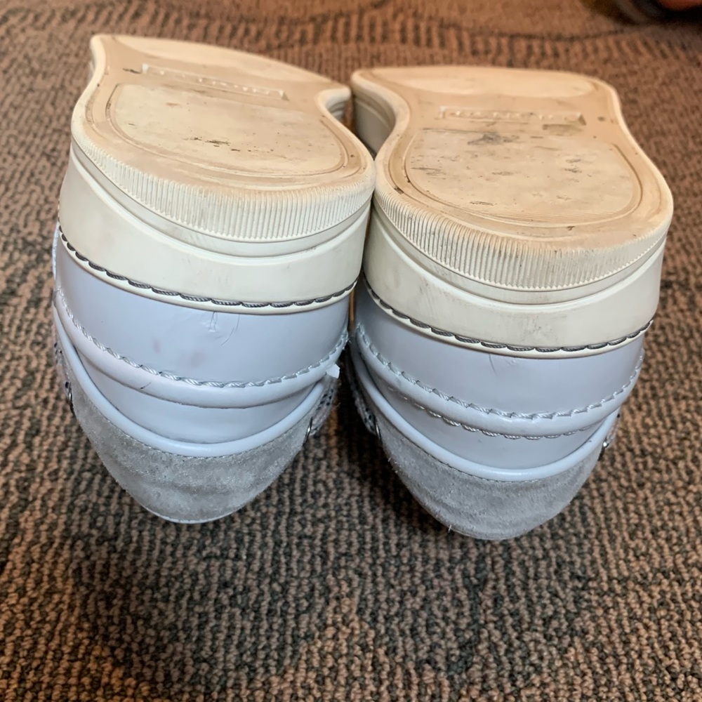 LANVIN Men's Gray Rubberised leather Boat Shoes 10 - Picture 6 of 8